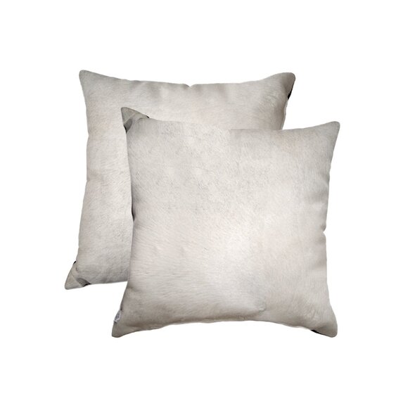 Natural Home Decor Torino Cowhide Pillow2-PieceOff-white18